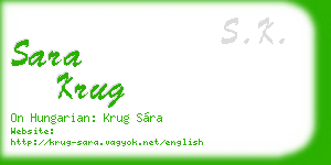 sara krug business card