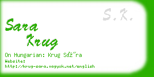 sara krug business card